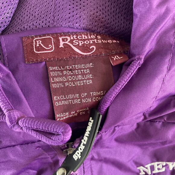Vintage Newport Rhode Island Windbreaker Jacket Womens XL Purple Embroidered - Picture 7 of 10